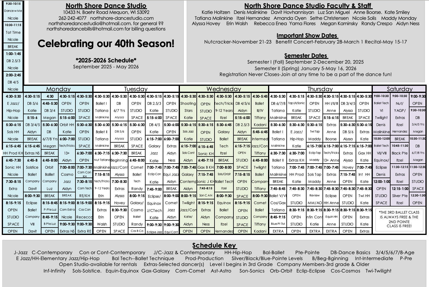 schedule